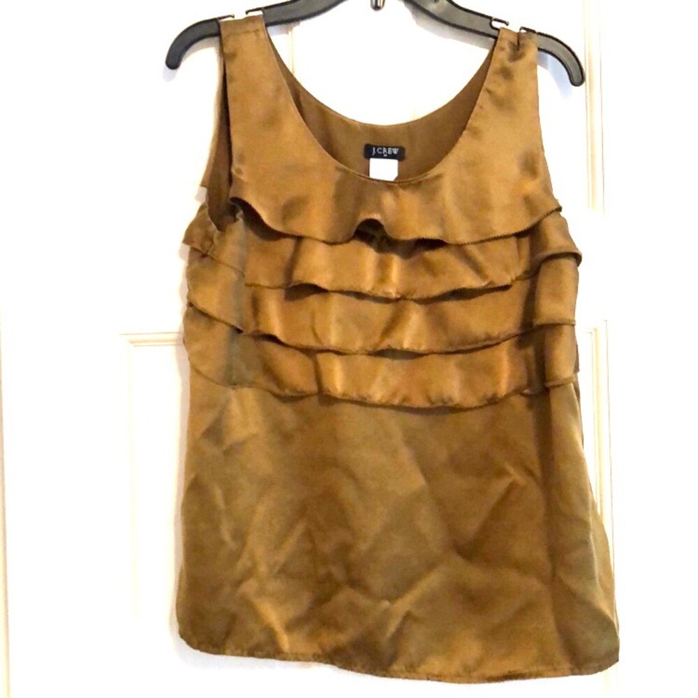 J. CREW factory women’s silk cami tank top gold